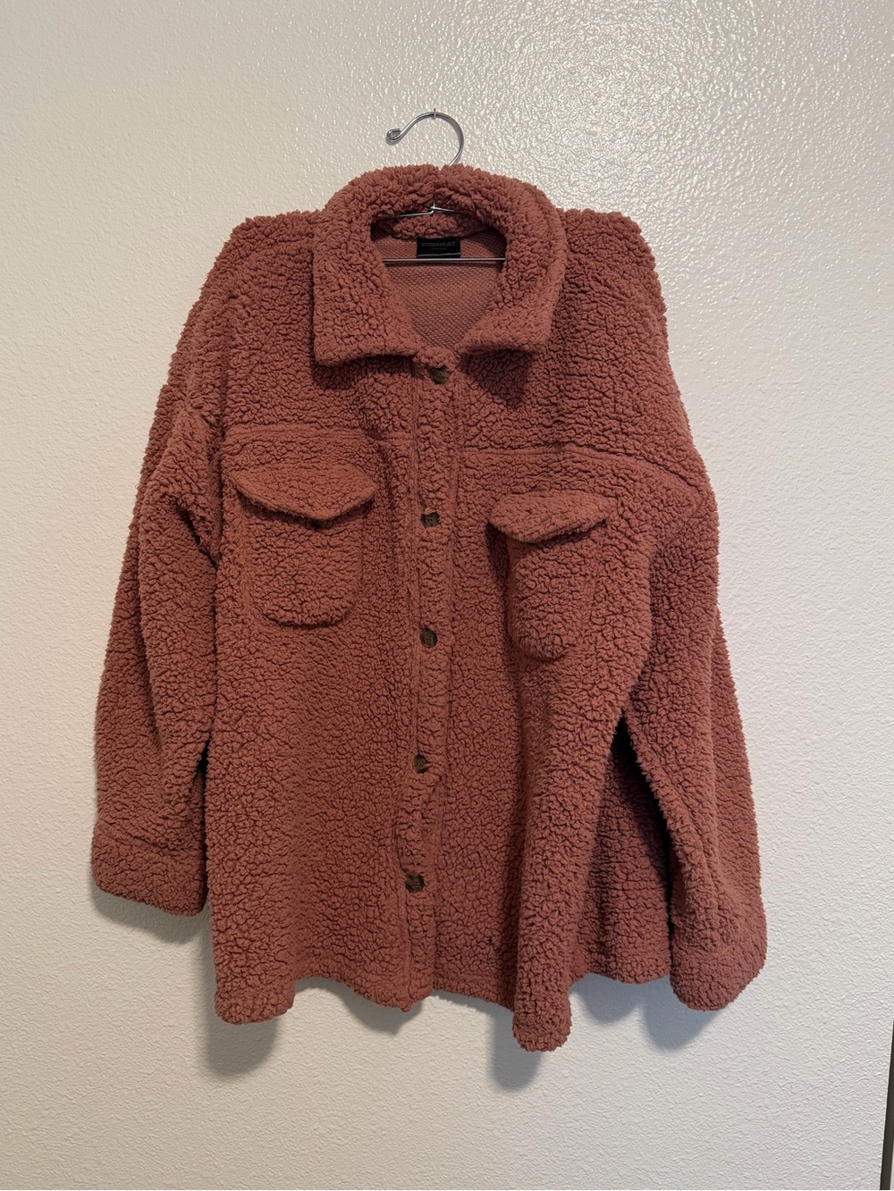 32 Degrees Sherpa Shacket in Rust Brown